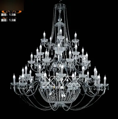 Lustre fer tube cintré, 12+12+8+8+5+3 feux
