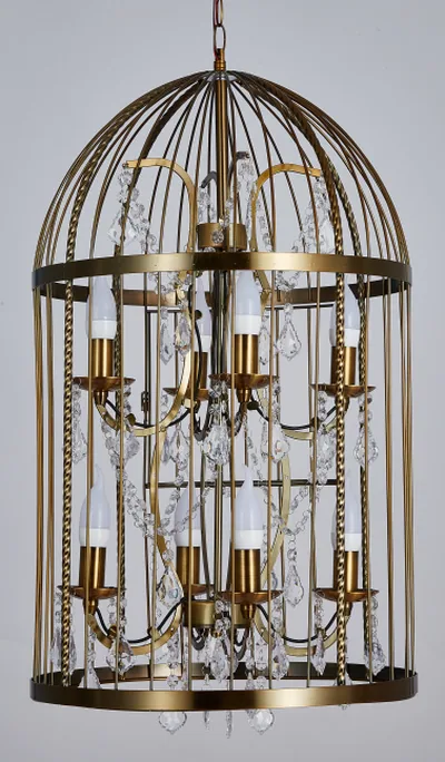 Lustre cage à oiseaux, 4+4 feux