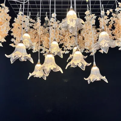 Suspension lys transparent LED SMD version + cœur lumineux, 10 têtes