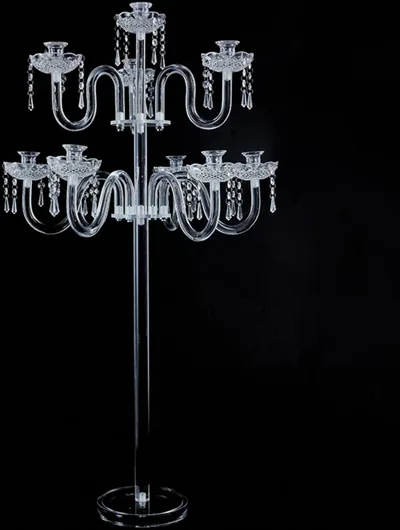 Candélabre cristal 9 branches sur pied 105 cm
