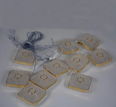 Guirlande lumineuse carrés dorés 10 têtes