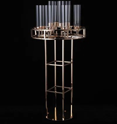 Vase trompette doré, lot de 3