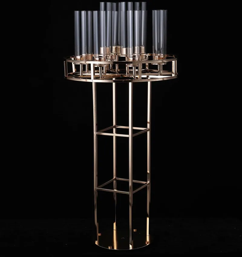 Vase trompette doré, lot de 3