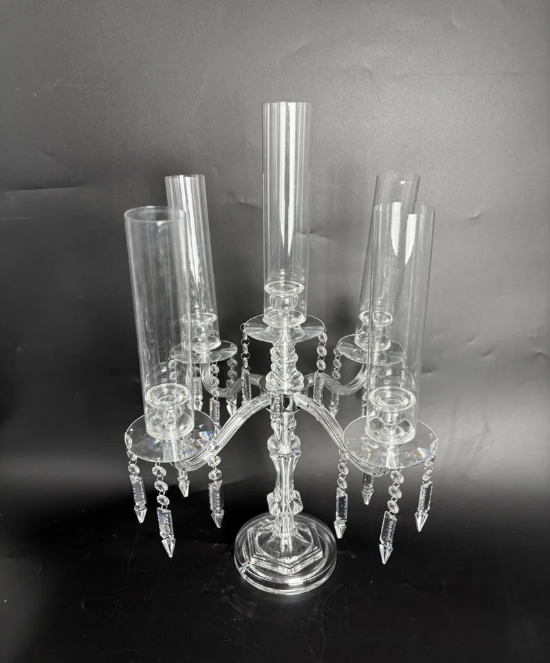 Candélabre cristal 9 branches 78 cm