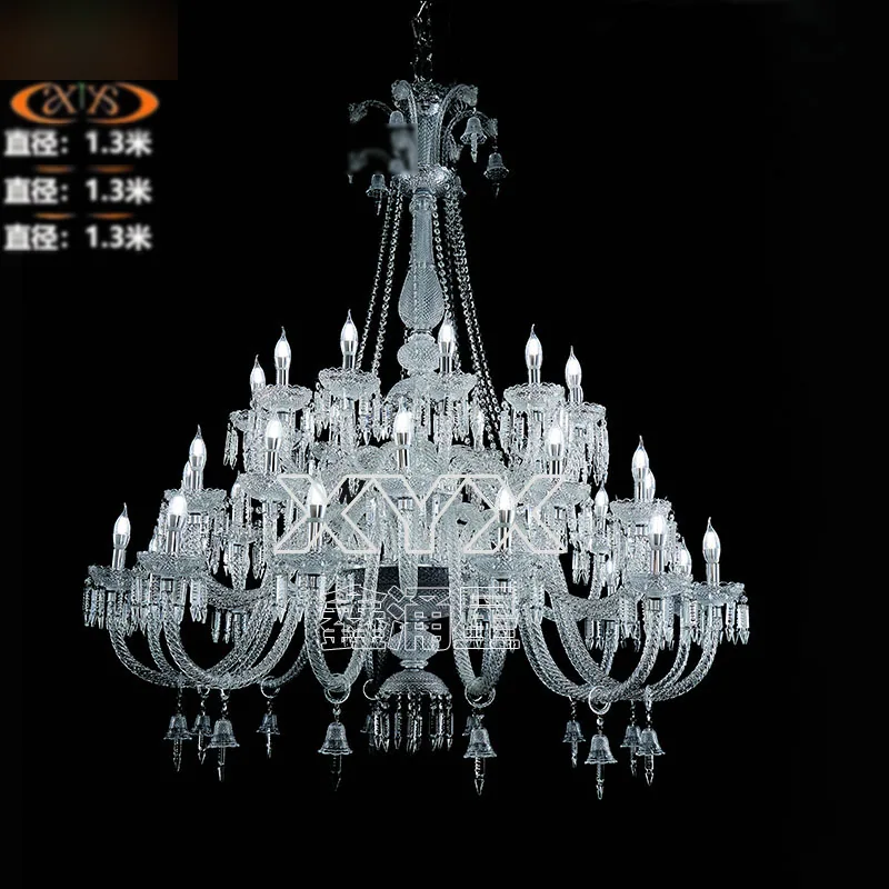 Chandelier with (glass), 12+12+12 lights