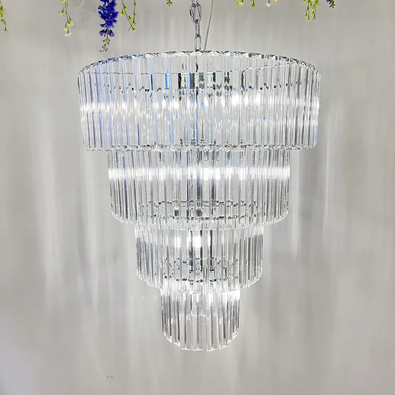 Chandelier 0.63 m with -4 tiers crystal bar