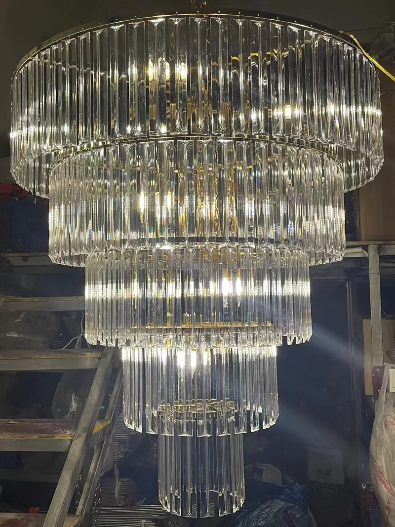 Chandelier 0.8 m with -5 tiers crystal bar