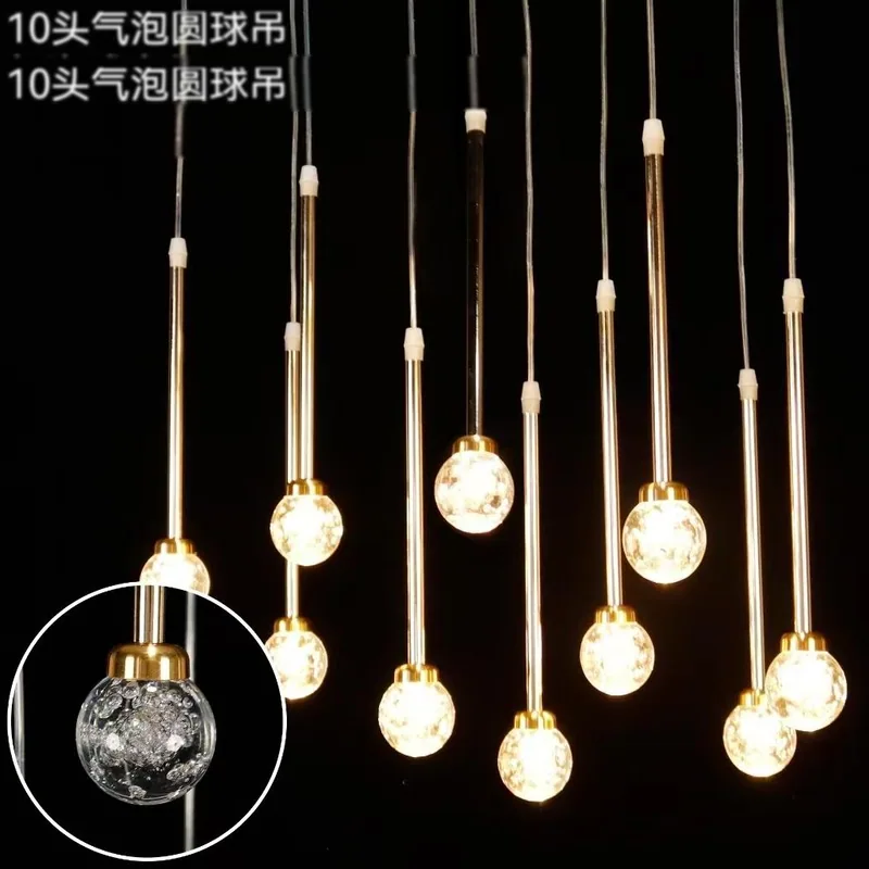 Chandelier with air bubble sphere total longueur 45cm, 10 lights