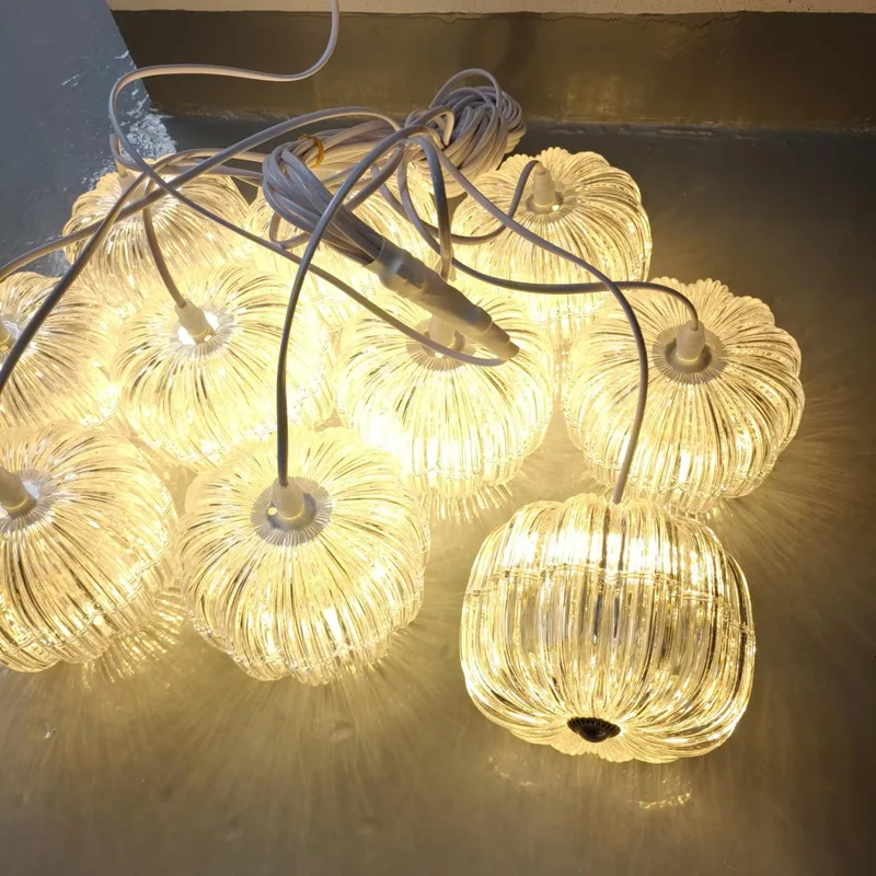 Chandelier with pumpkin clear version, 10 lights