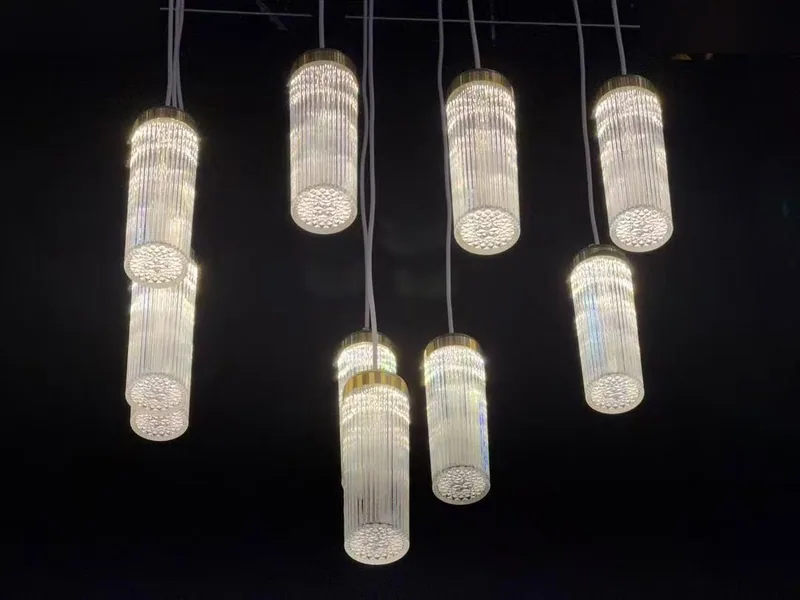 Chandelier with light column, 10 lights
