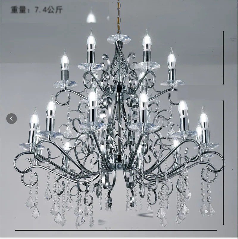 Chandelier with also in gold, 12+6 lights