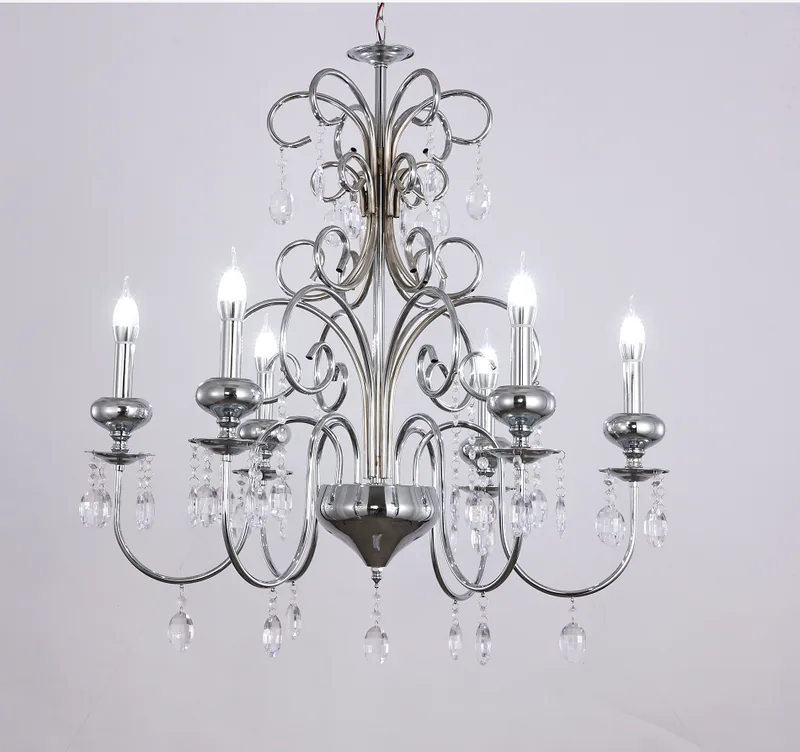 Chandelier with also in gold, 6 lights