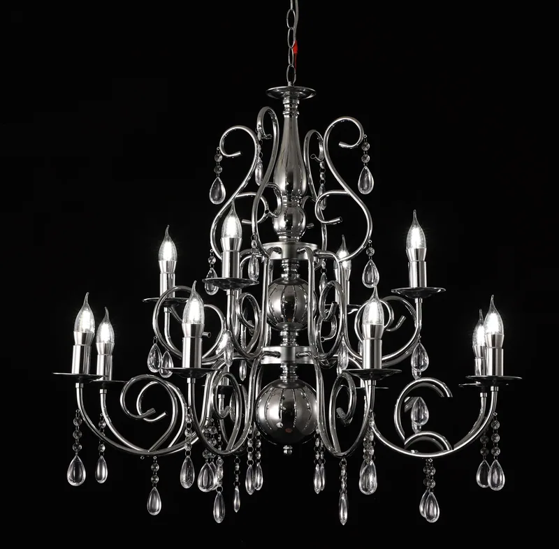 Chandelier with also in gold, 8+4 lights