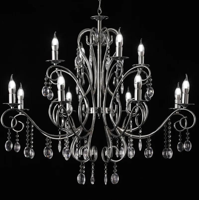 Chandelier with also in gold, 8+4 lights