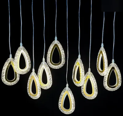 Lustre facetté pampilles, 10 têtes