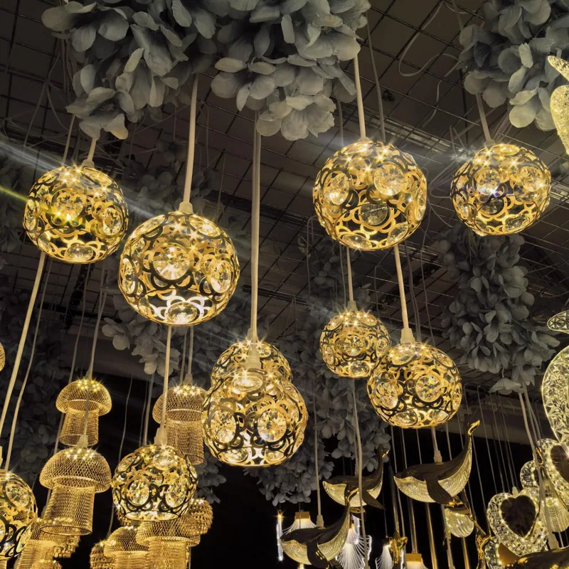 Wrought iron crystal chandelier with ball, 10 lights