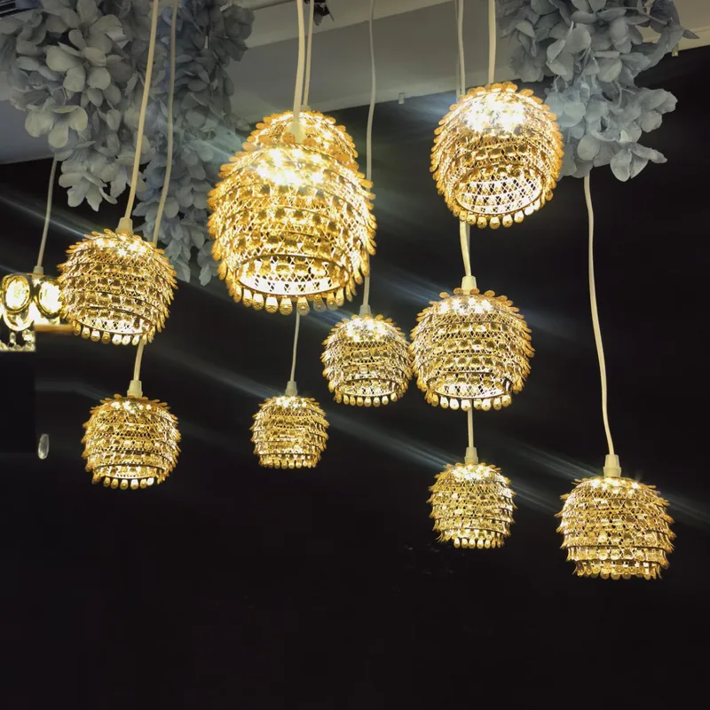 Wrought iron chandelier with pine cone, 10 lights