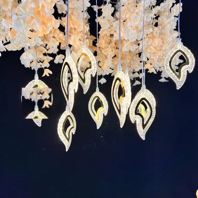Lustre flamme facettée, 10 têtes