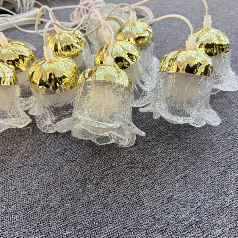 Electroplated chandelier with chinese cabbage, 10 lights