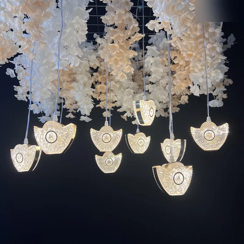 Electroplated chandelier with ingot, 10 lights