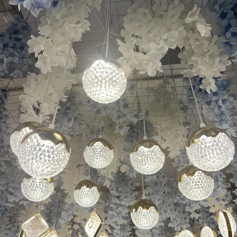 Chandelier with snow flower ball, 10 lights