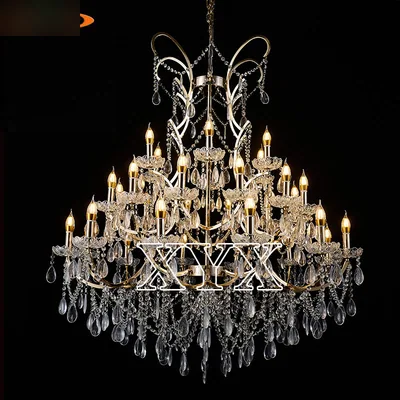 Lustre pampilles acryliques, 12+12+6 feux