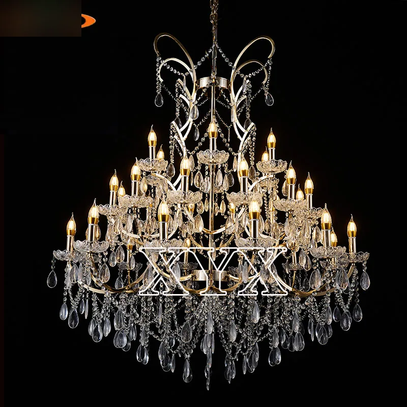Acrylic chandelier with drops, 12+12+6 lights