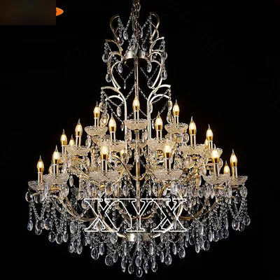 Lustre pampilles acryliques, 12+12+6 feux