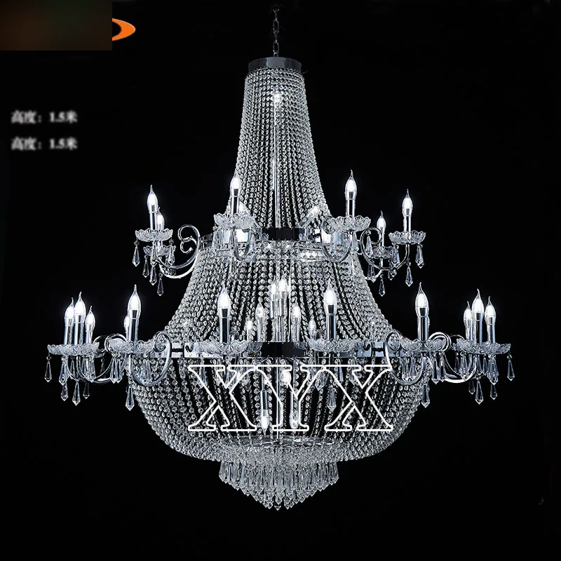 Acrylic chandelier with drops, 38 lights