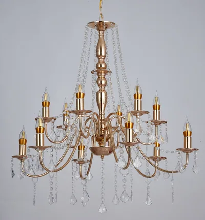 Lustre petit modèle existe en argenté, 6+6 feux