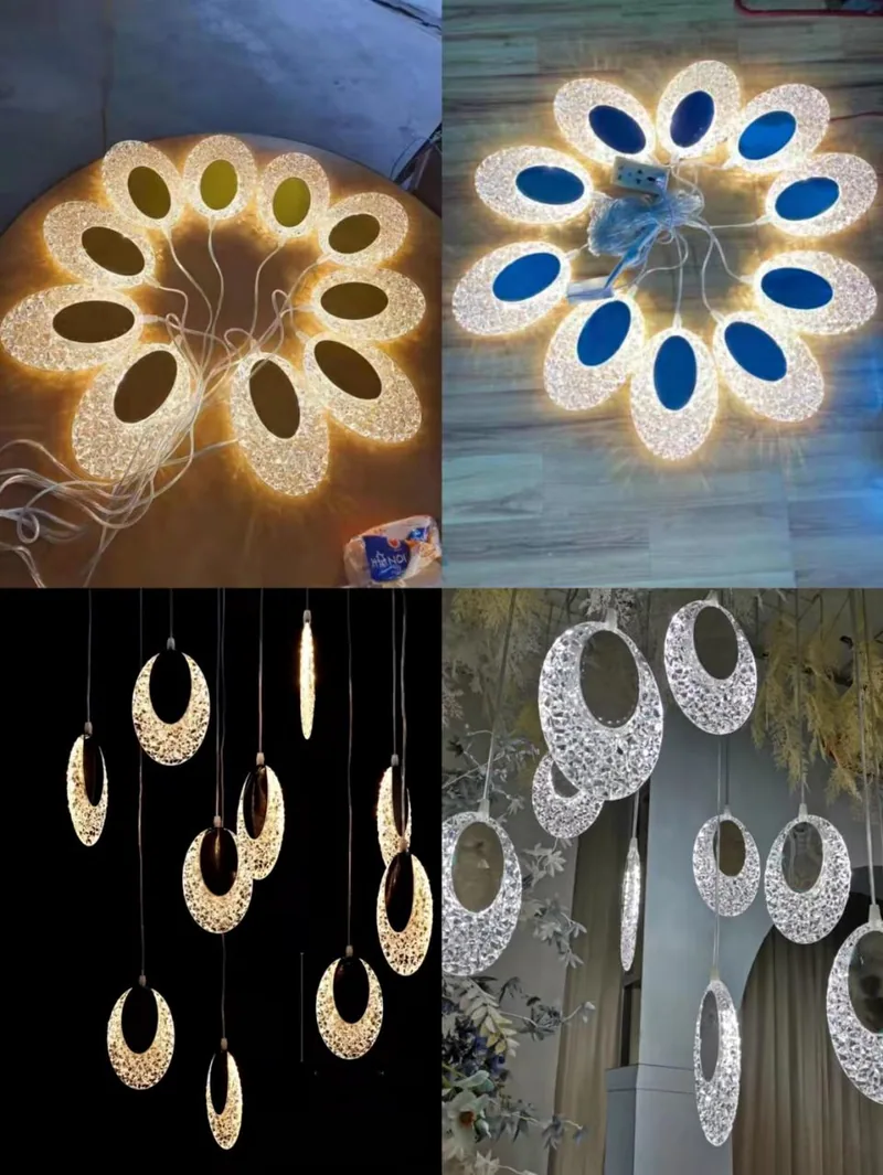 Chandelier with peacock feather, 10 lights