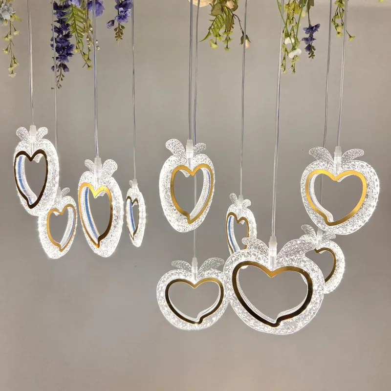 Faceted chandelier with apple, 10 lights
