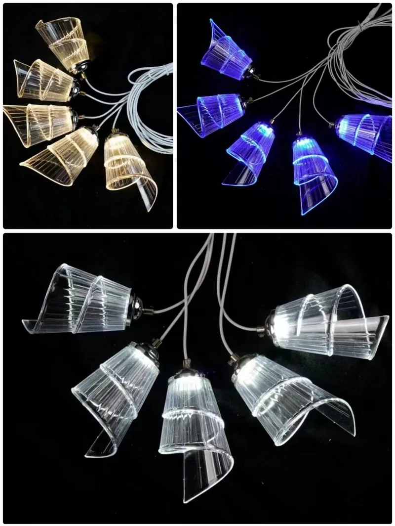 Clear chandelier with conch, 10 lights