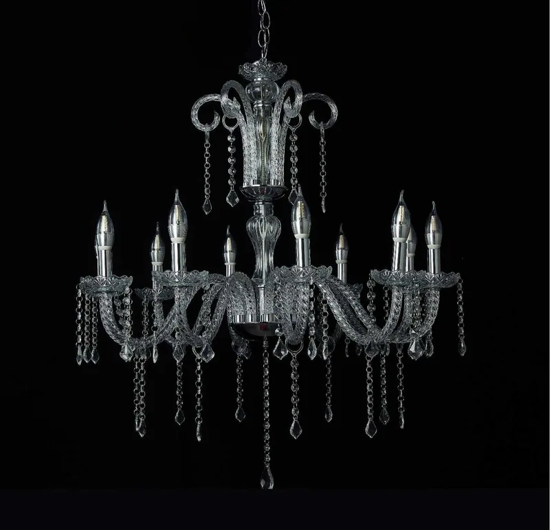 Glass chandelier 10 arms, ø 76 cm