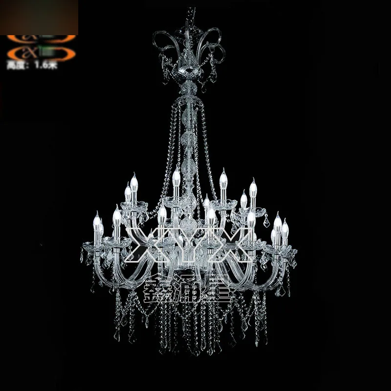 Glass chandelier, 14+8 lights