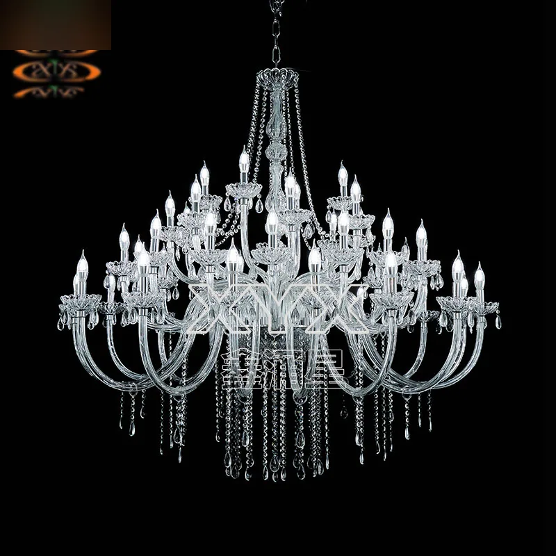 Glass chandelier, 16+16+8+4 lights