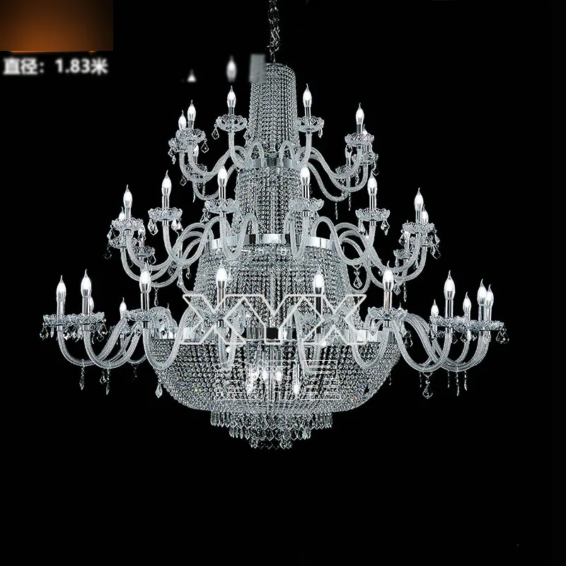 Glass chandelier, 20+15+10 lights