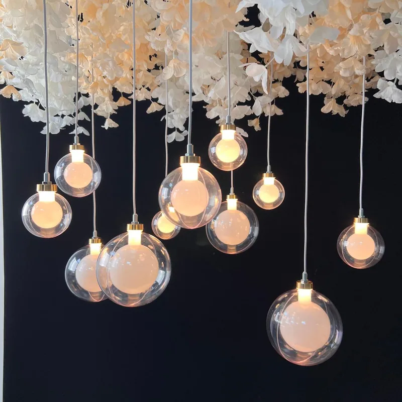 Chandelier with version a ball in ball, 10 lights