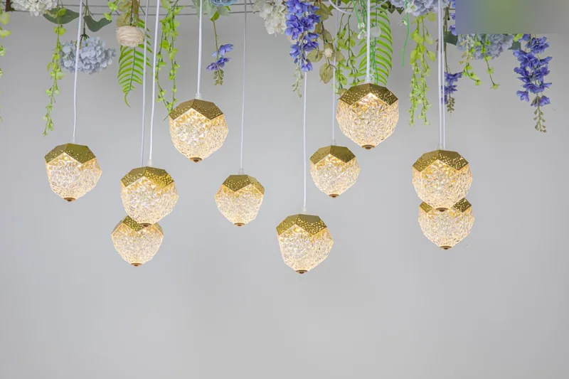 Chandelier with version a crystal polygonal, 10 lights