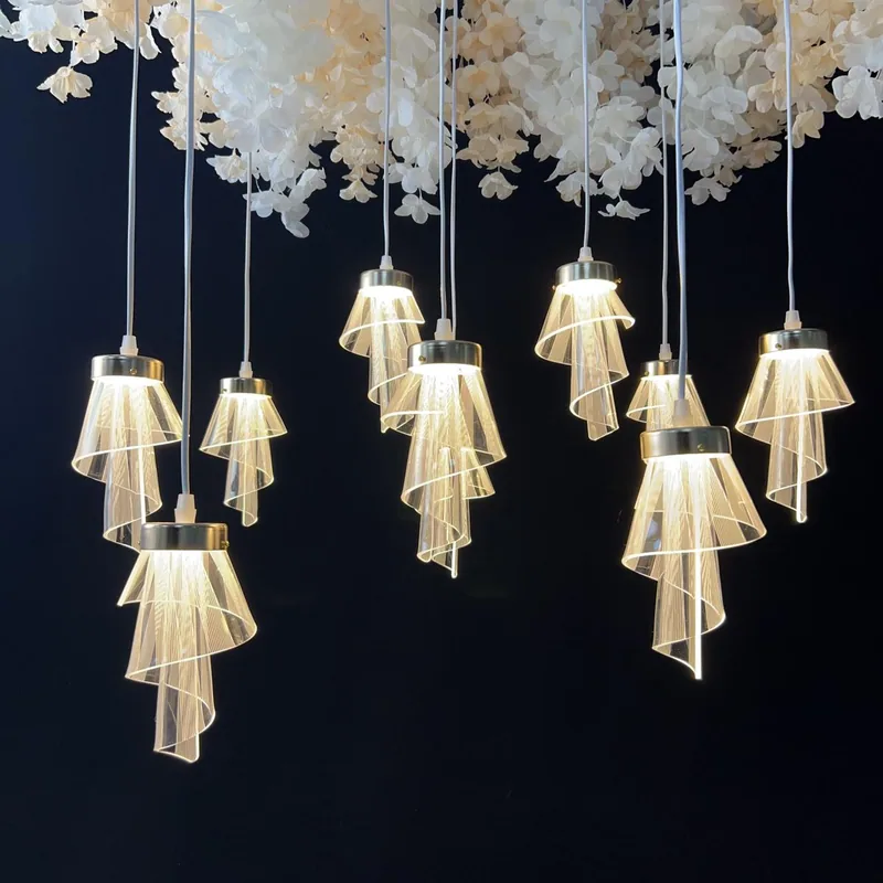 Chandelier with version b acrylic ballerina, 10 lights
