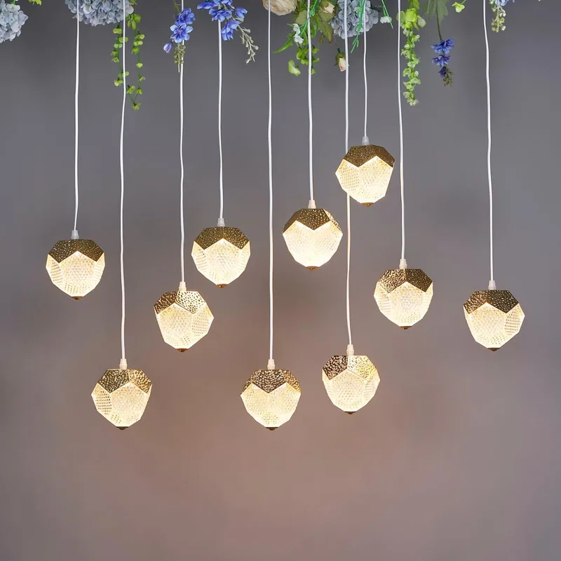 Chandelier with version c crystal polygonal, 10 lights