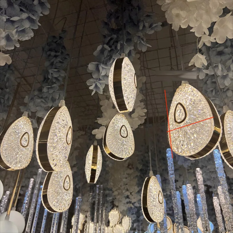 Lustre épais pampilles, 10 têtes