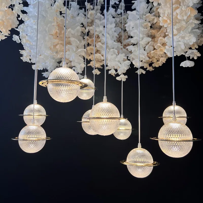 Chandelier with star ball, 10 lights