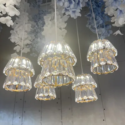 Lustre acrylique barre, 5 têtes