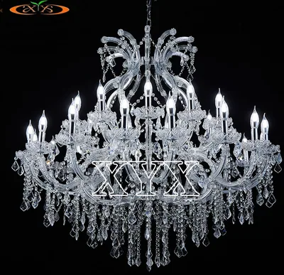 Lustre cristal plaquettes serties, 18+12 feux
