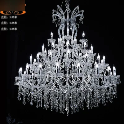 Lustre cristal plaquettes serties, 20+15+10+5 feux