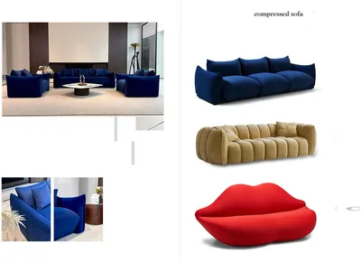 Canapés 3 places capitonnés, coloris variés