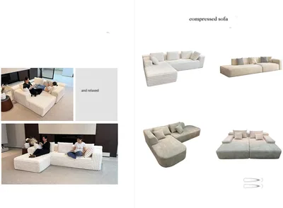 Canapés modulaires blancs