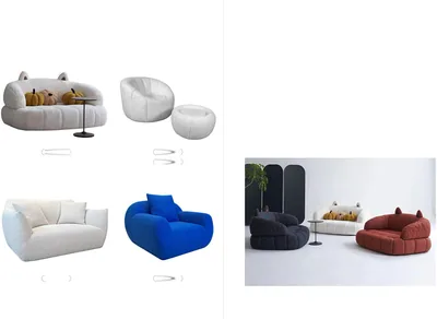 Fauteuils ronds bouclette