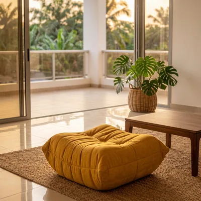 Pouf compressé 84 × 62 × 36 cm